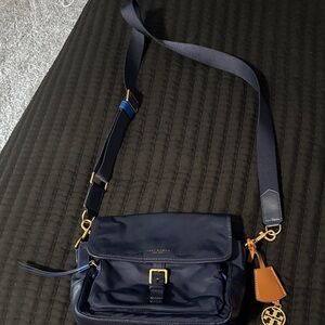 Tory Burch Midnight Blue Crossbody with Gold Details